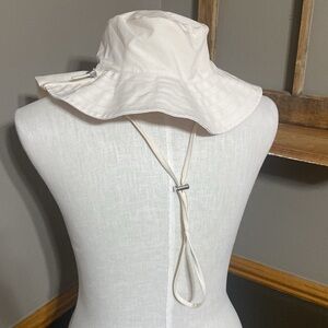 Layer 8 ivory/cream floppy sun hat with adjustable chin strap